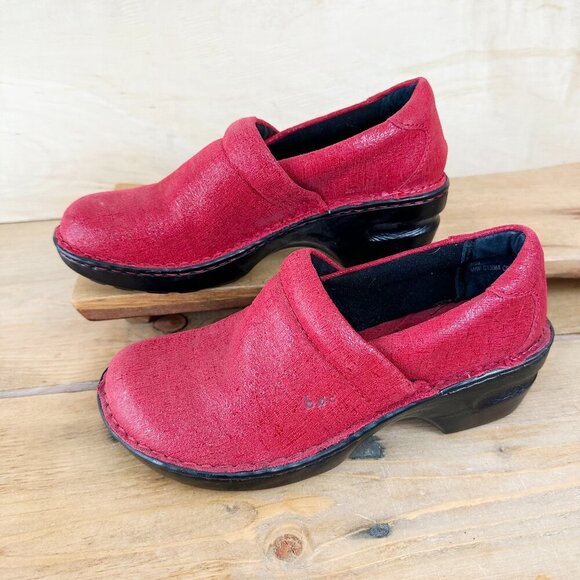 BOC Born Concepts Peggy Glittery‎ Red Clogs Loafers 7 Pristine - Picture 1 of 9